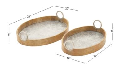 Traditional Mango Wood Tray - Set of 2