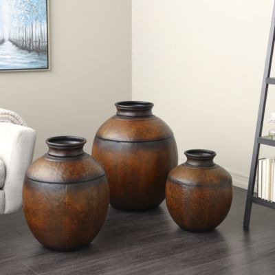 Bohemian Metal Vase - Set of 3