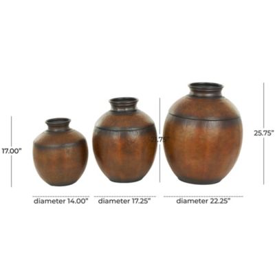Bohemian Metal Vase - Set of 3