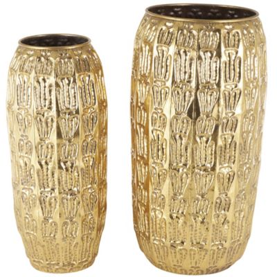 Contemporary Metal Vase - Set of 2