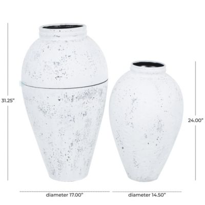French Country Metal Vase - Set of 2