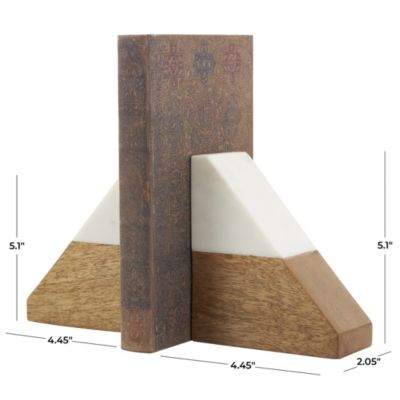 Natural Marble Bookends - Set of 2