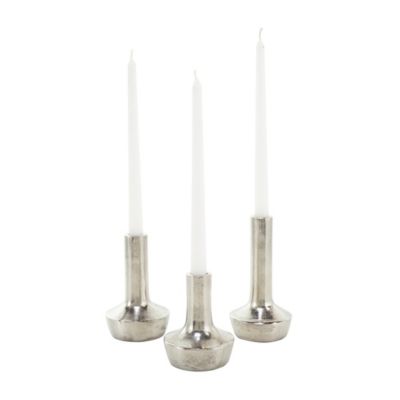 Contemporary Aluminum Metal Candle Holder - Set of 3