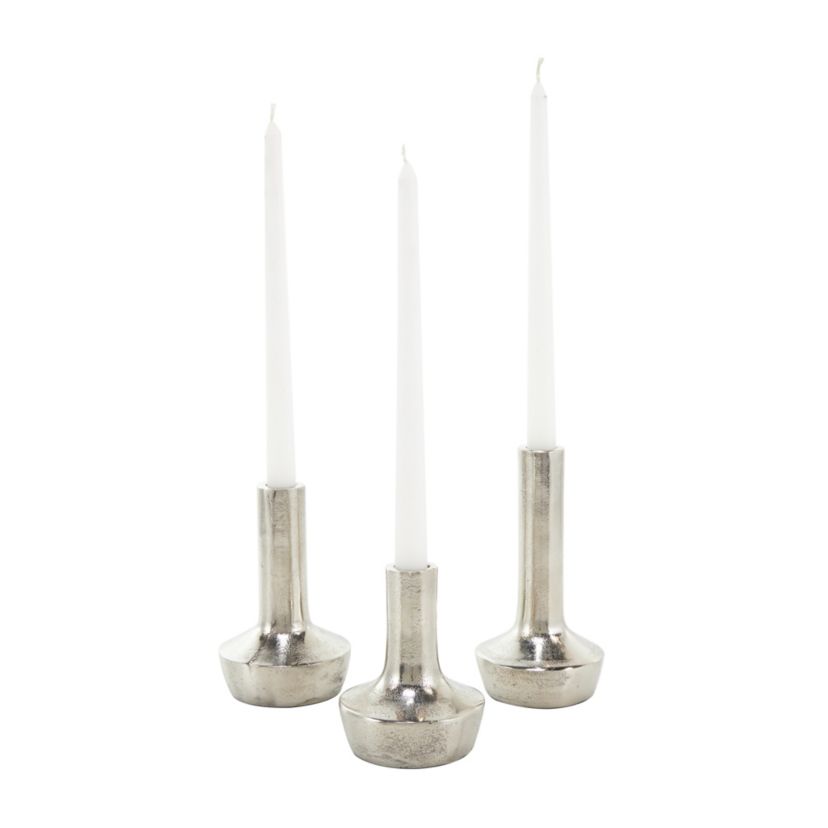 Contemporary Aluminum Metal Candle Holder - Set of 3