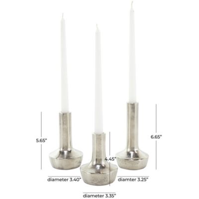 Contemporary Aluminum Metal Candle Holder - Set of 3