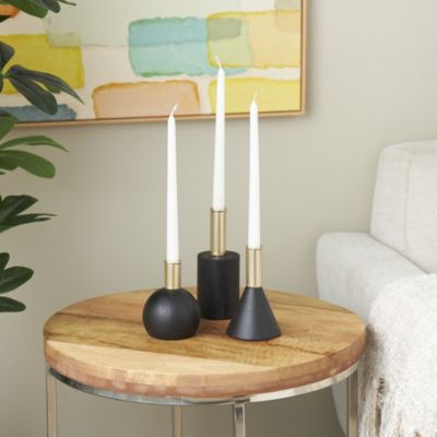 Contemporary Wood Candle Holder - Set of 3