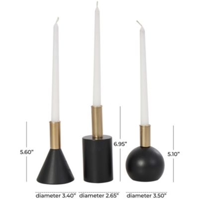 Contemporary Wood Candle Holder - Set of 3