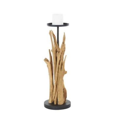 Traditional Teak Wood Candle Holder