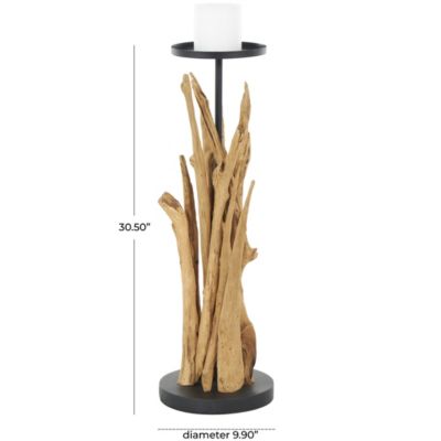 Traditional Teak Wood Candle Holder