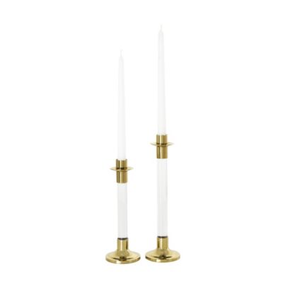 Glam Stainless Steel Metal Candle Holder - Set of 2