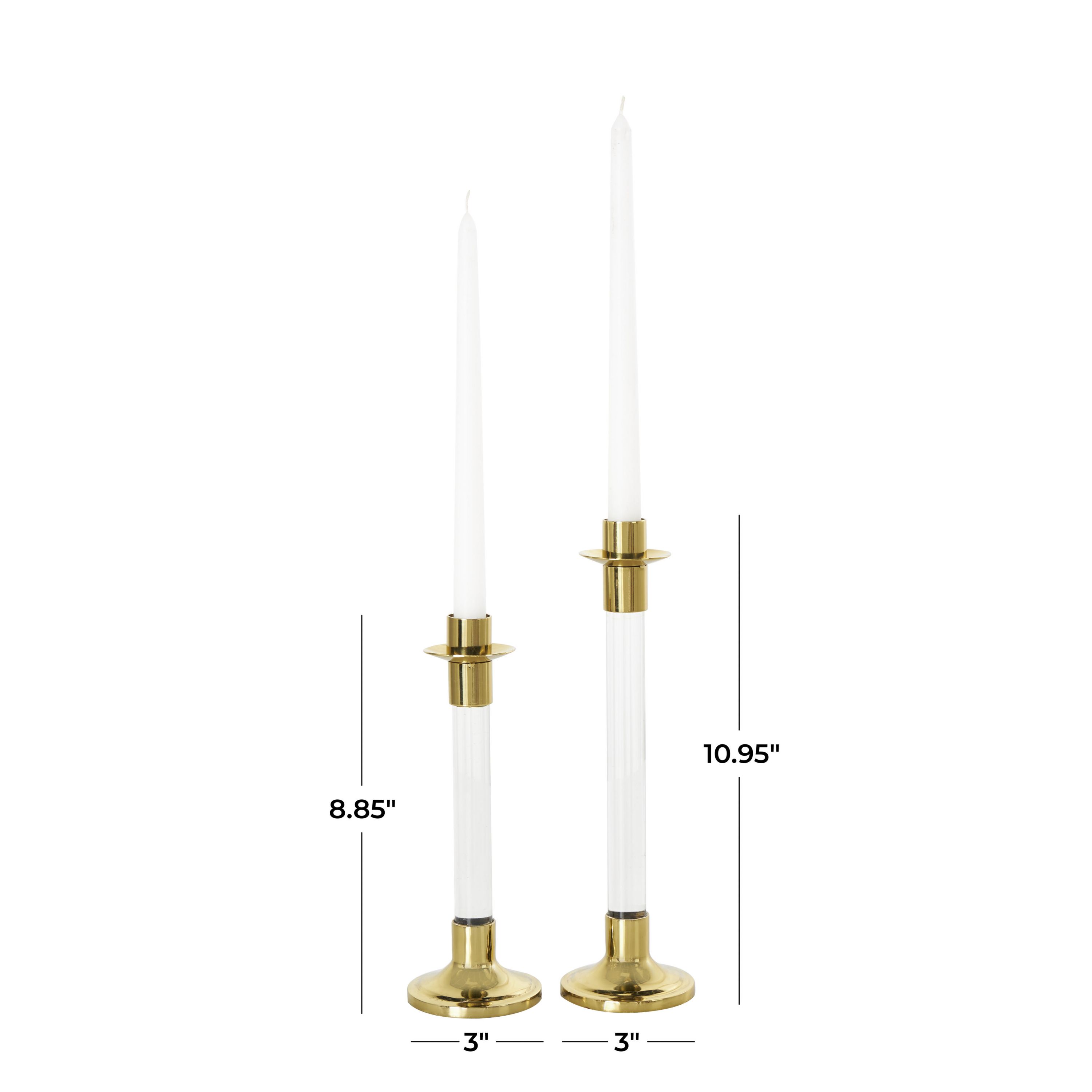 Glam Stainless Steel Metal Candle Holder - Set of 2
