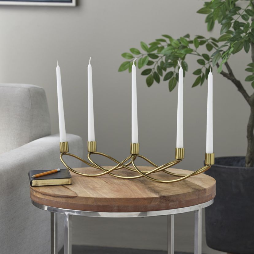 Contemporary Stainless Steel Metal Candelabra