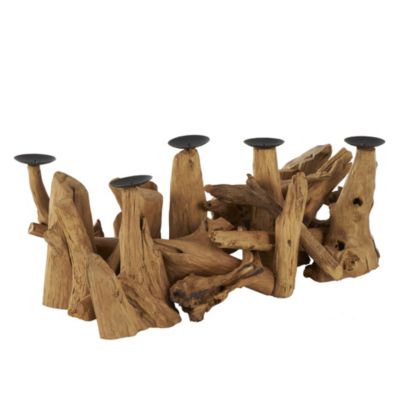 Traditional Teak Wood Candelabra