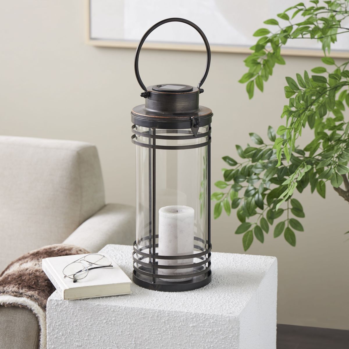 Industrial Metal Candle Lantern