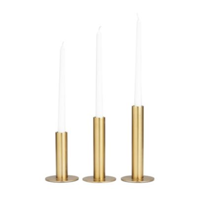 Contemporary Stainless Steel Metal Candle Holder - Set of 3