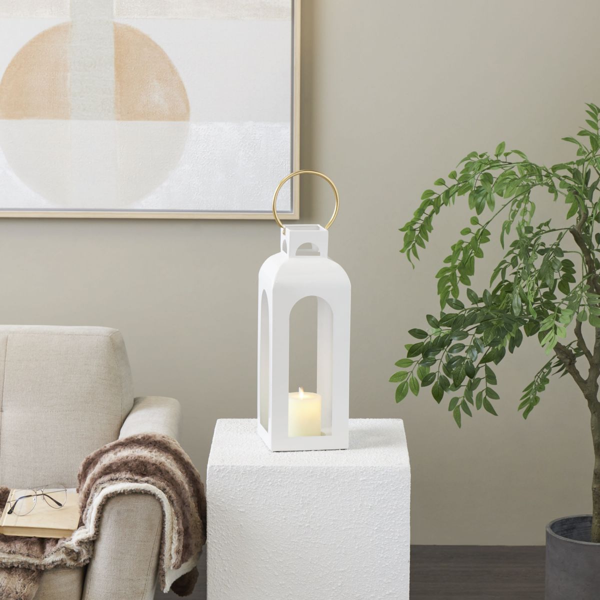 Transitional Metal Candle Lantern