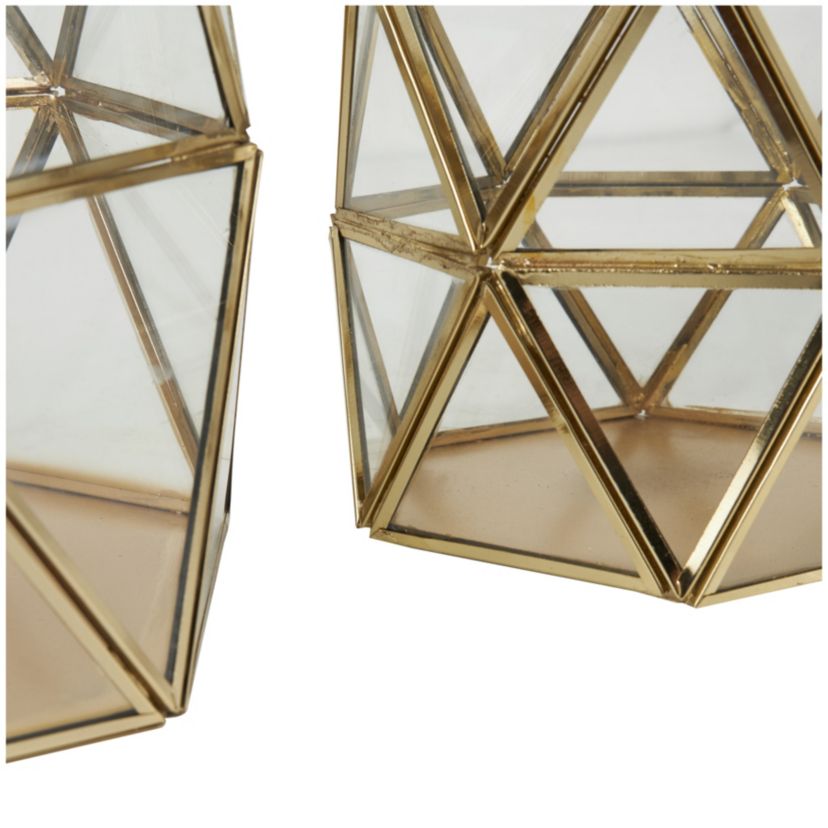Modern Metal Candle Lantern - Set of 3
