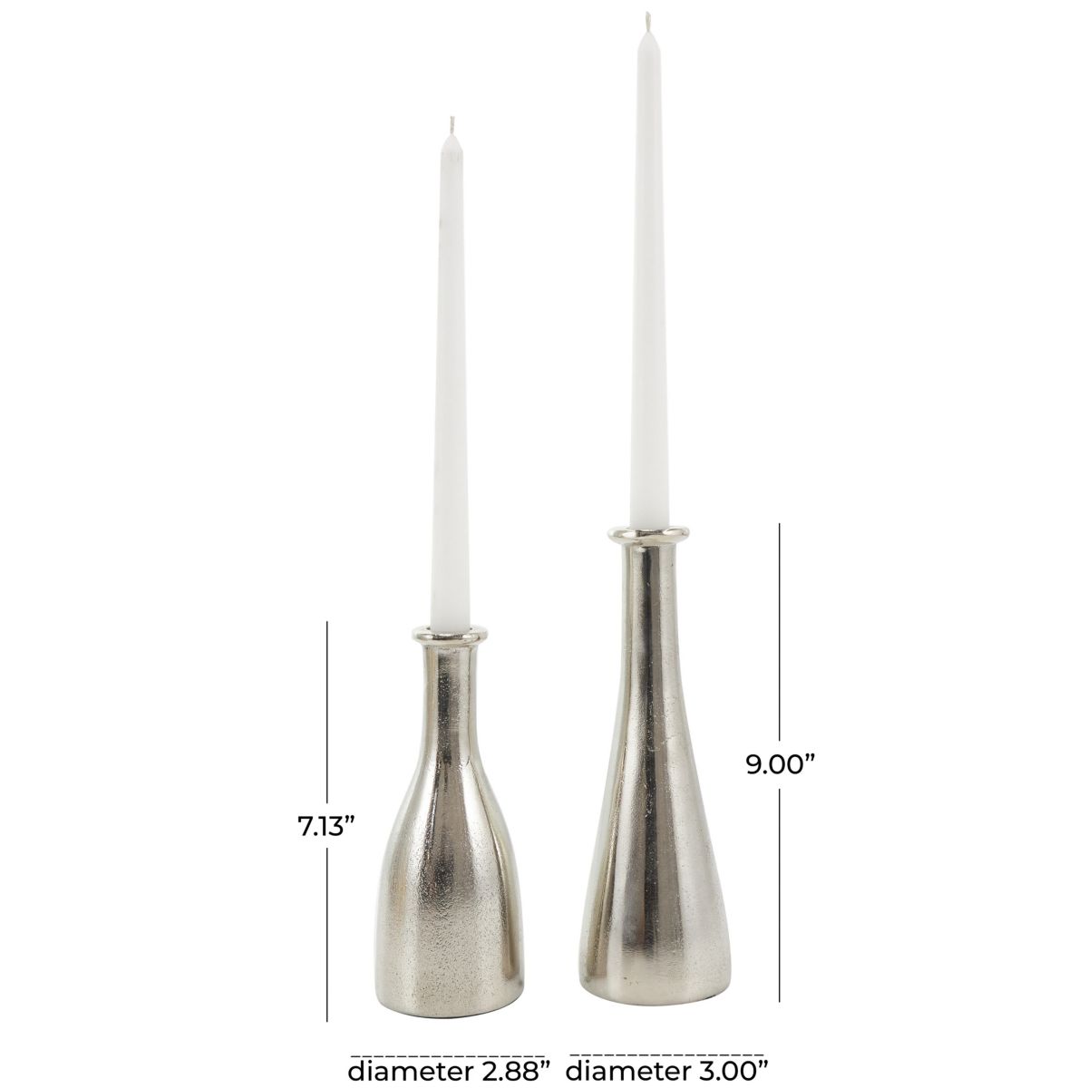 Traditional Aluminum Metal Candle Holder - Set of 2