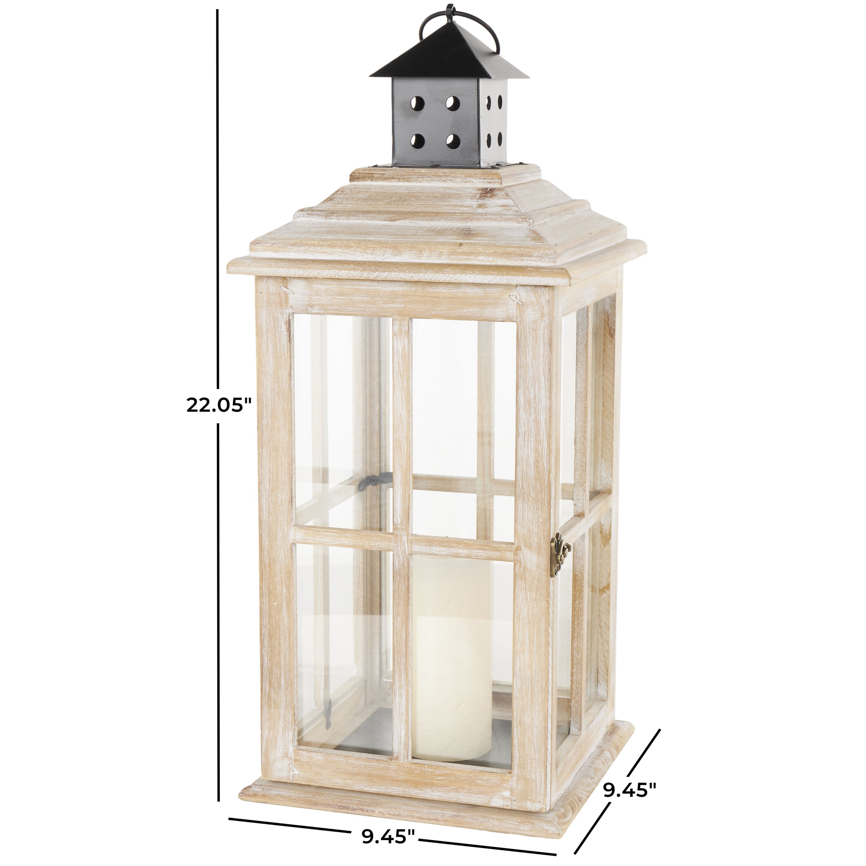 Modern Farmhouse Wood Candle Lantern