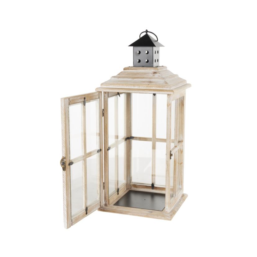 Modern Farmhouse Wood Candle Lantern