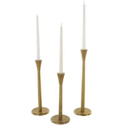 Traditional Aluminum Metal Candle Holder - Set of 3