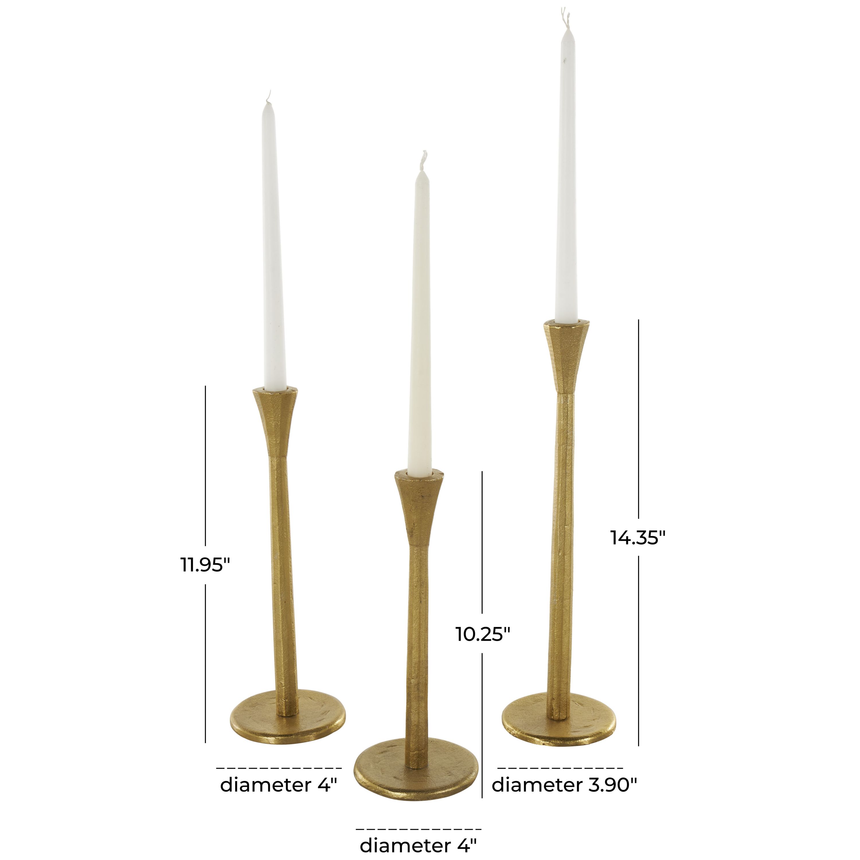 Traditional Aluminum Metal Candle Holder - Set of 3