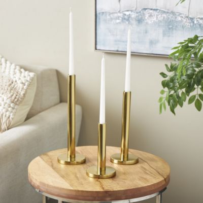 Glam Stainless Steel Metal Candle Holder - Set of 3