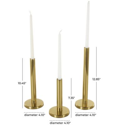 Glam Stainless Steel Metal Candle Holder - Set of 3