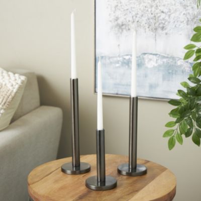 Glam Stainless Steel Metal Candle Holder - Set of 3