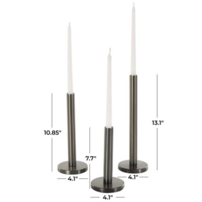 Glam Stainless Steel Metal Candle Holder - Set of 3