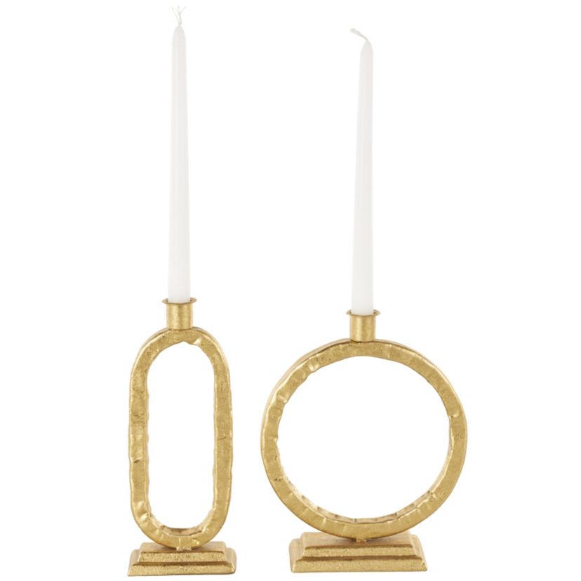 Modern Metal Candle Holder - Set of 2