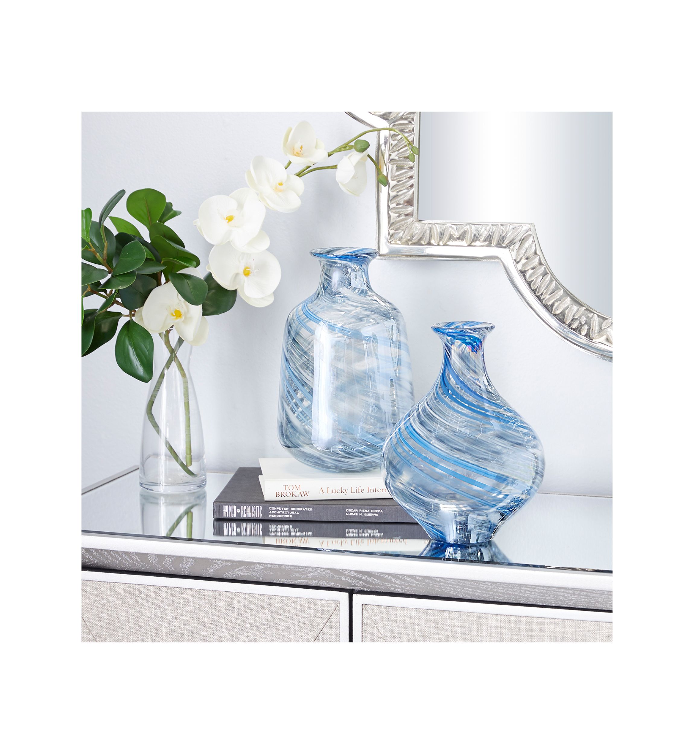 Contemporary Glass Vase - Set of 2