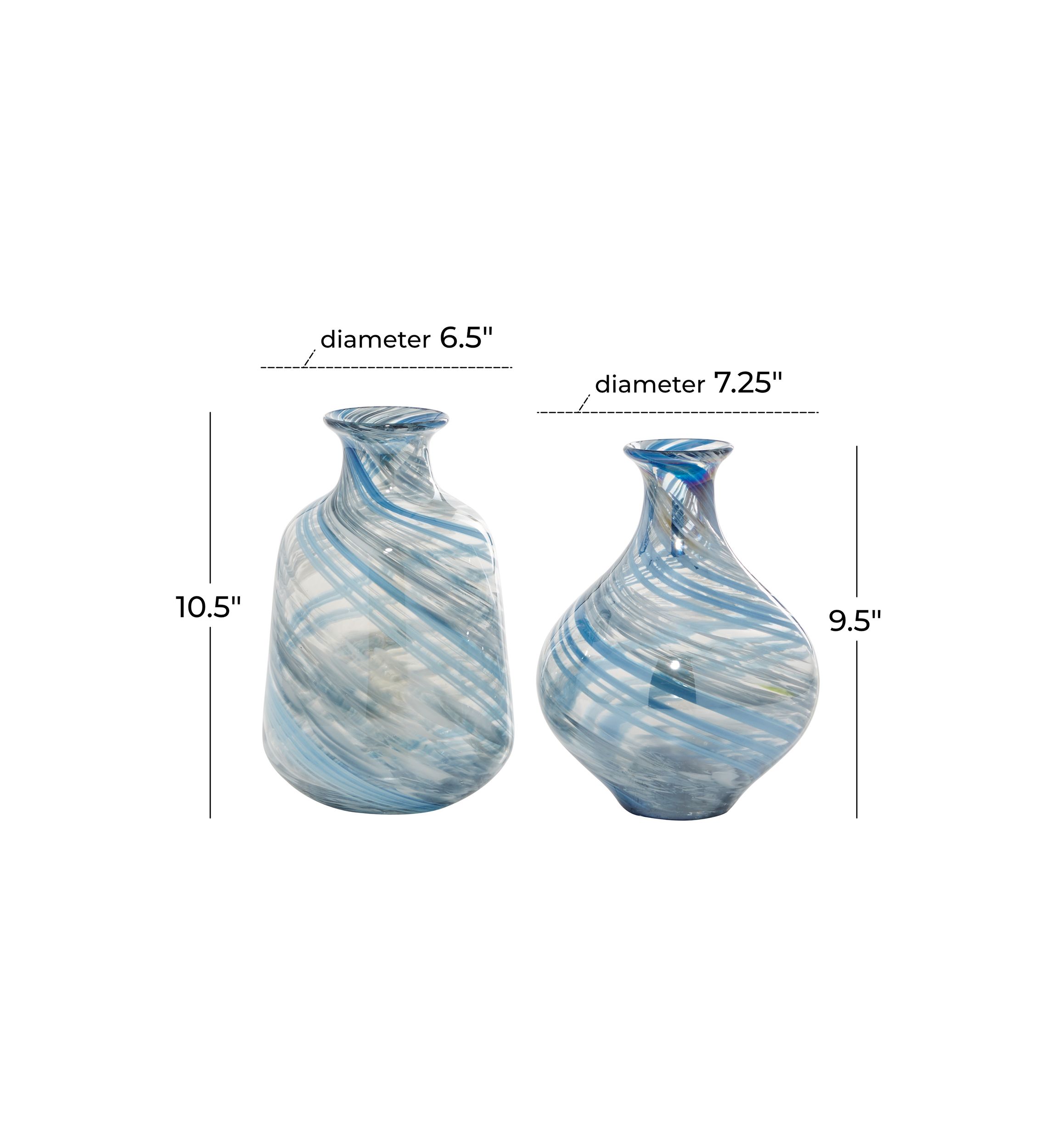 Contemporary Glass Vase - Set of 2