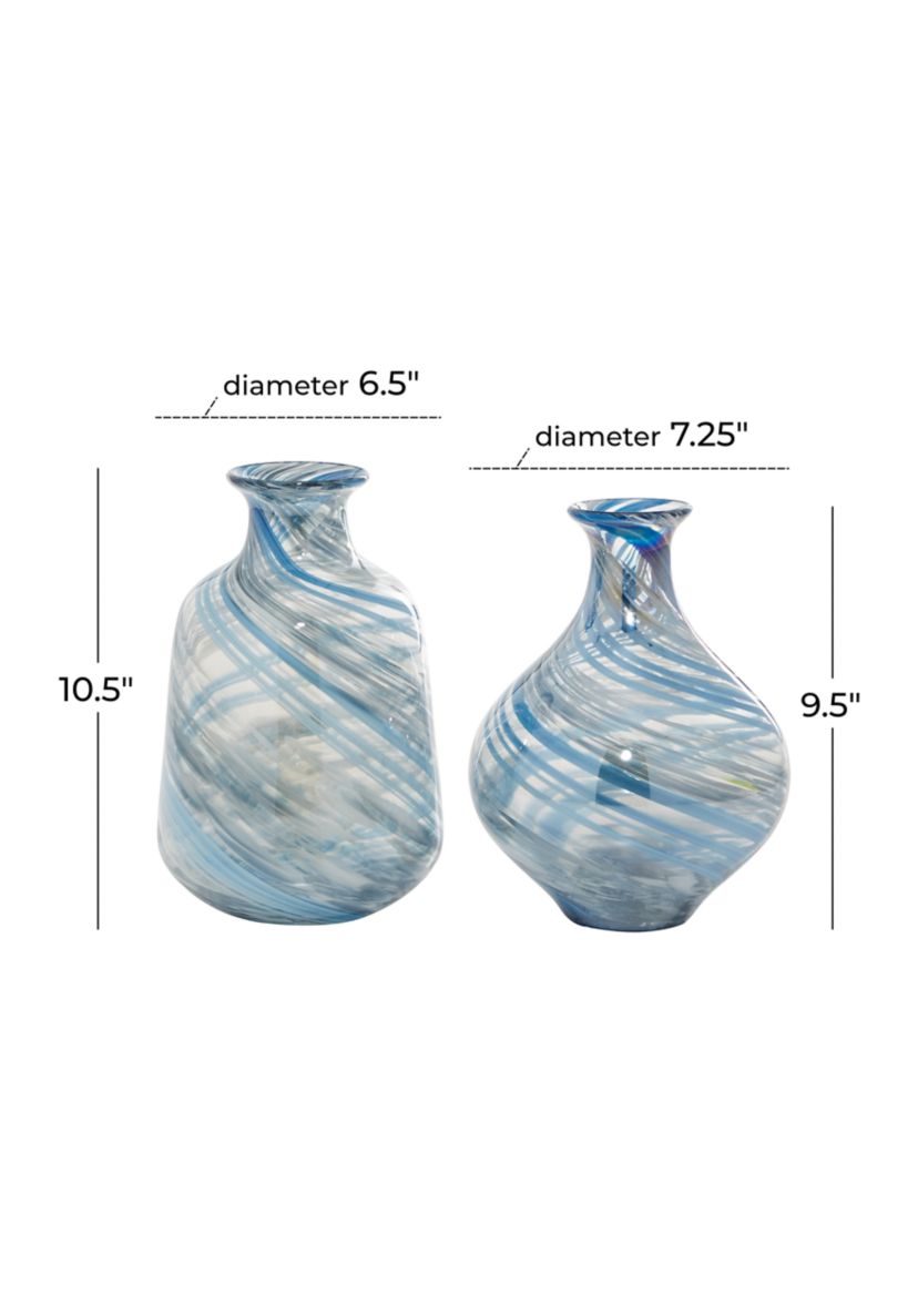 Contemporary Glass Vase - Set of 2