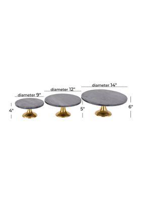 Glam Aluminum Metal Cake Stand - Set of 3