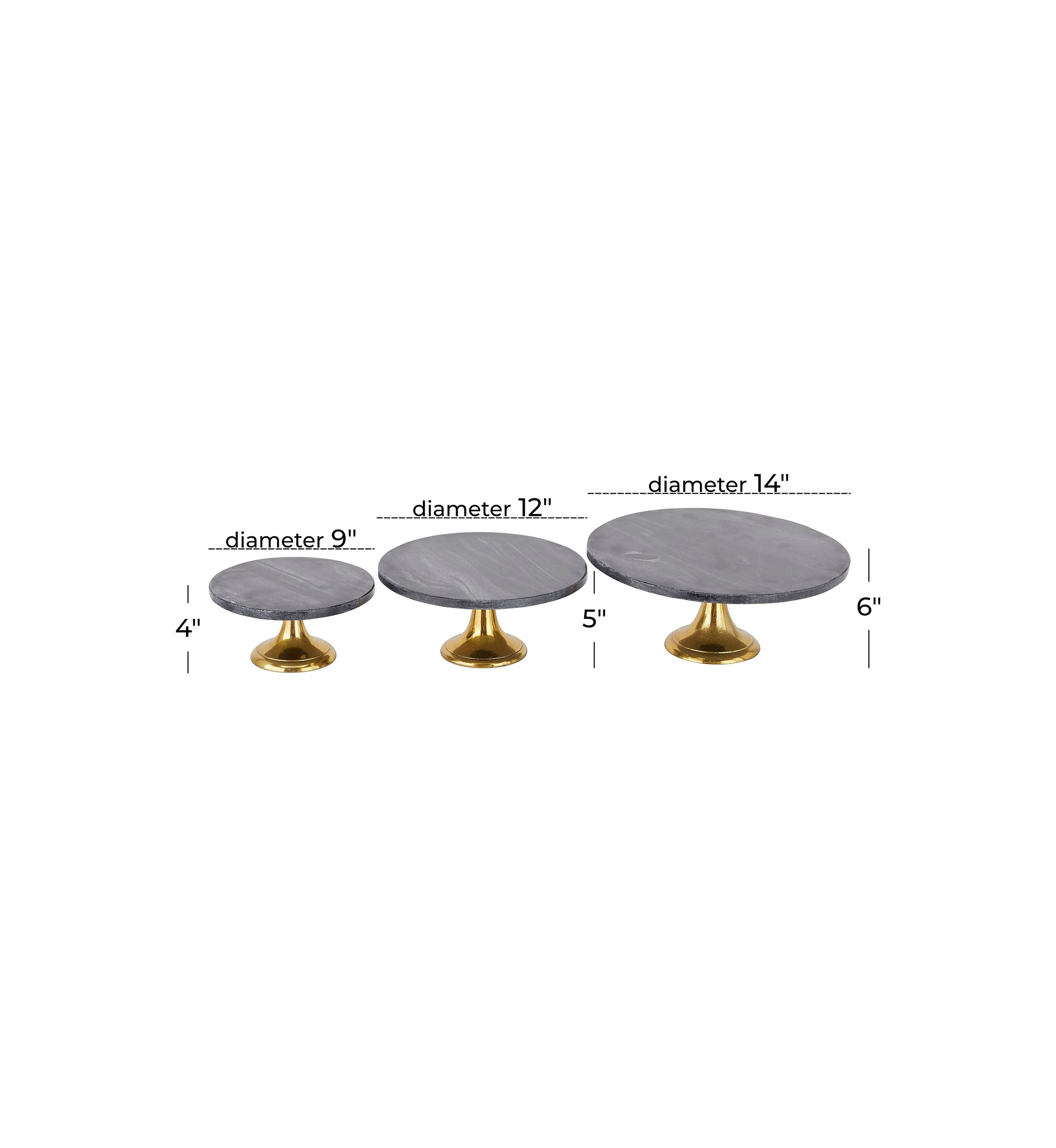Glam Aluminum Metal Cake Stand - Set of 3