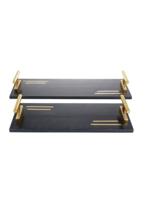 Contemporary Marble Tray - Set of 2