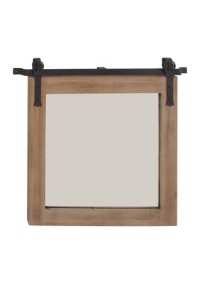 Industrial Wood Wall Mirror