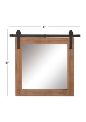 Industrial Wood Wall Mirror