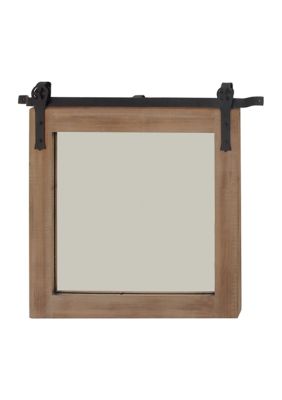 Industrial Wood Wall Mirror