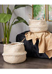 Wood Natural Storage Basket - Set of 2