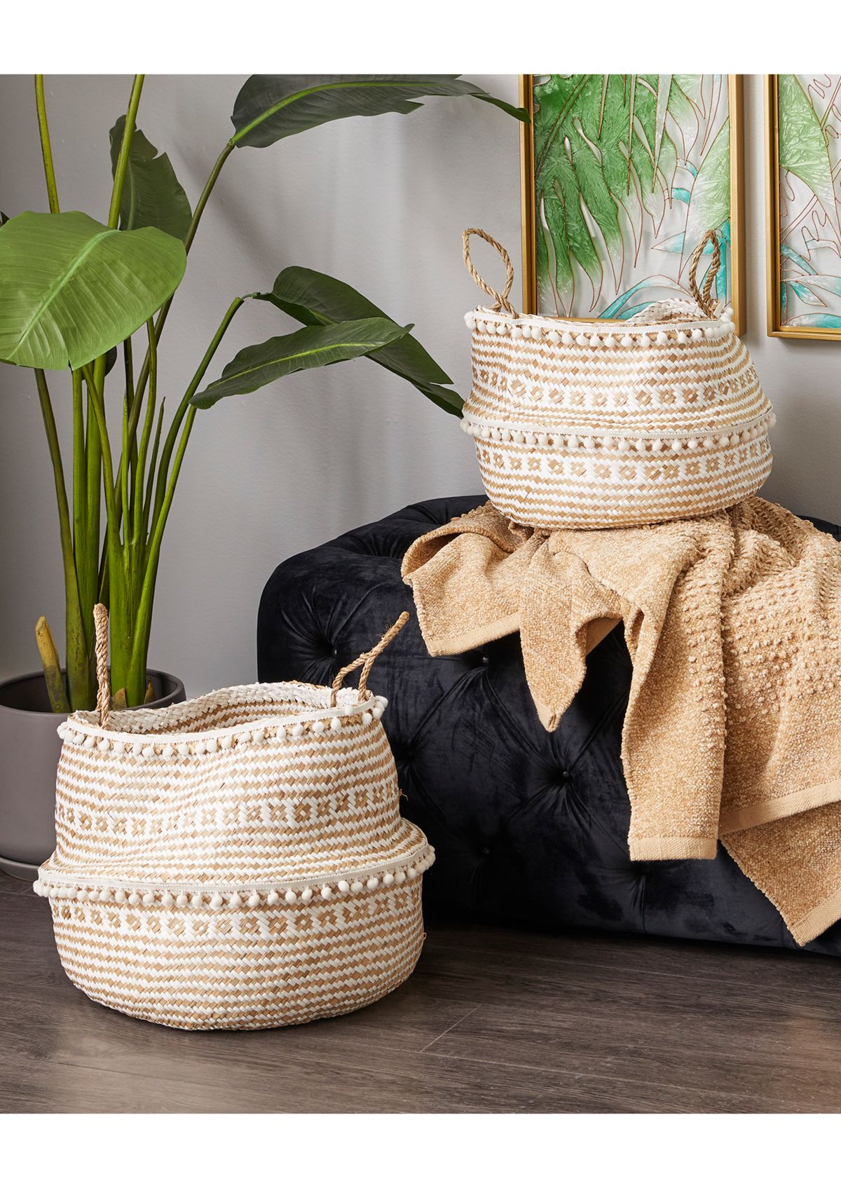 Bohemian Seagrass Storage Basket - Set of 2