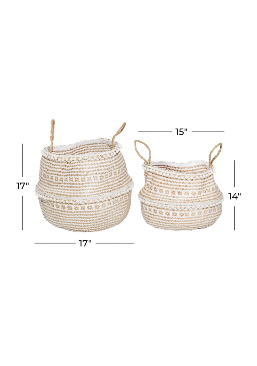 Bohemian Seagrass Storage Basket - Set of 2