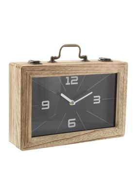 Monroe Lane Farmhouse Wood Clock, Gold