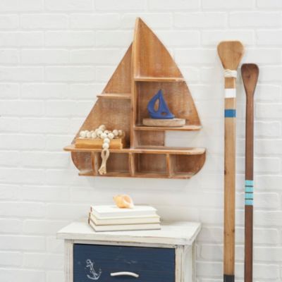 Nautical Wood Wall Shelf