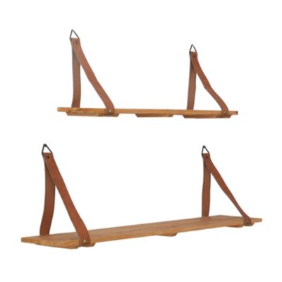 Contemporary Wood Wall Shelf - Set of 2