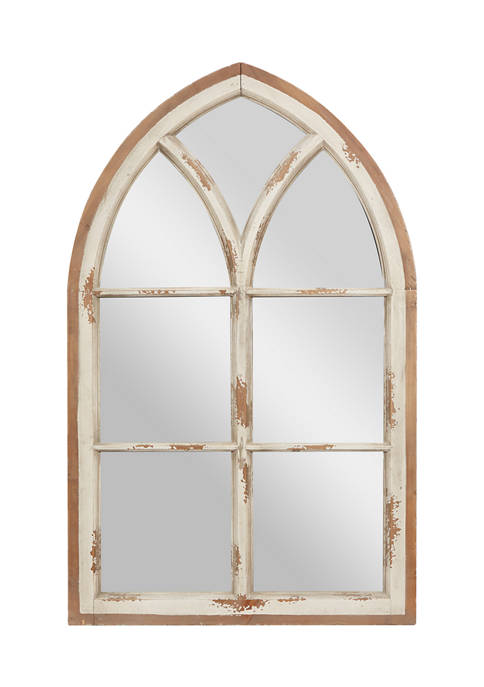 Monroe Lane Large Distressed White Wood Arched Wall