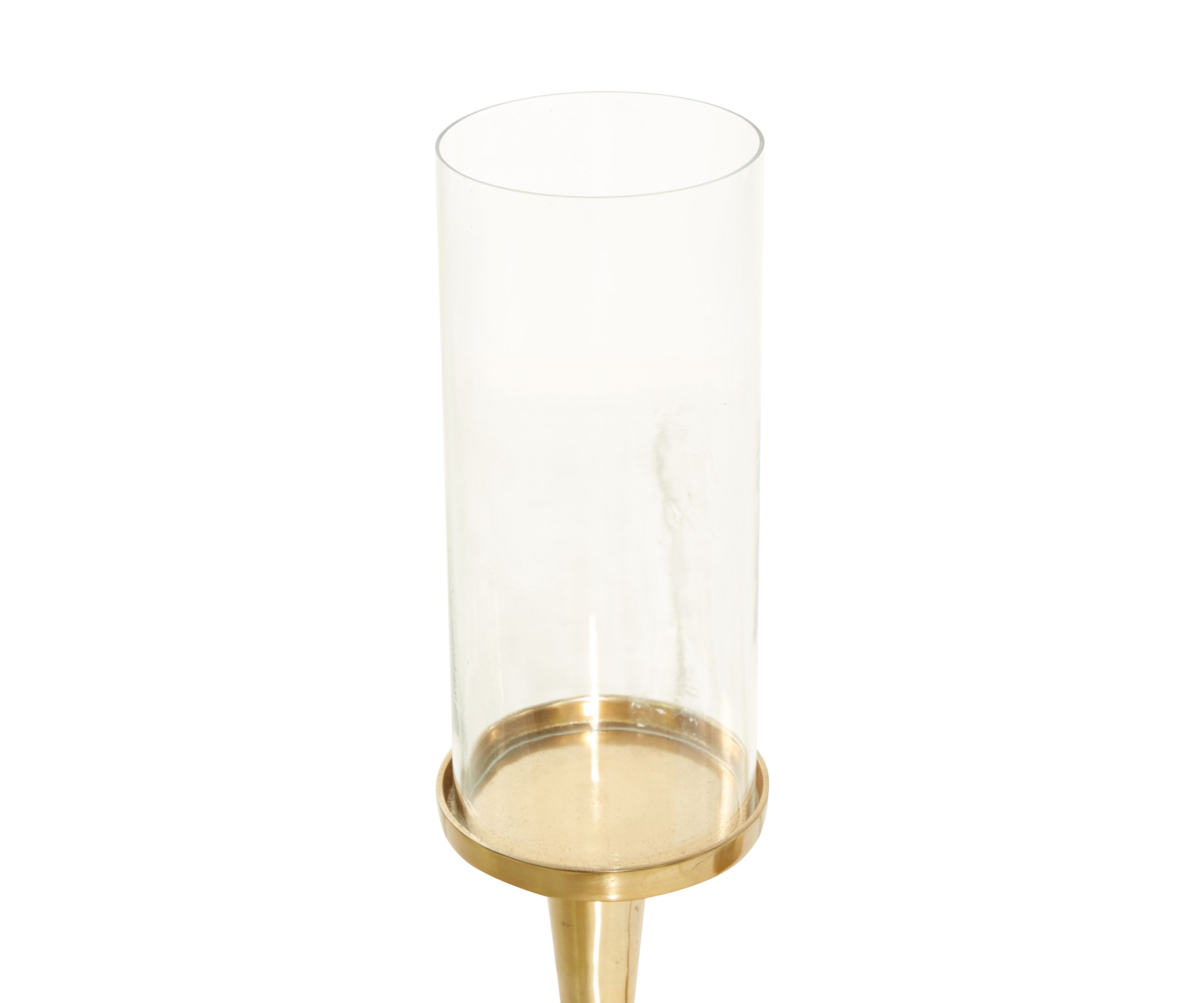 Traditional Aluminum Metal Hurricane Lamp - Set of 2