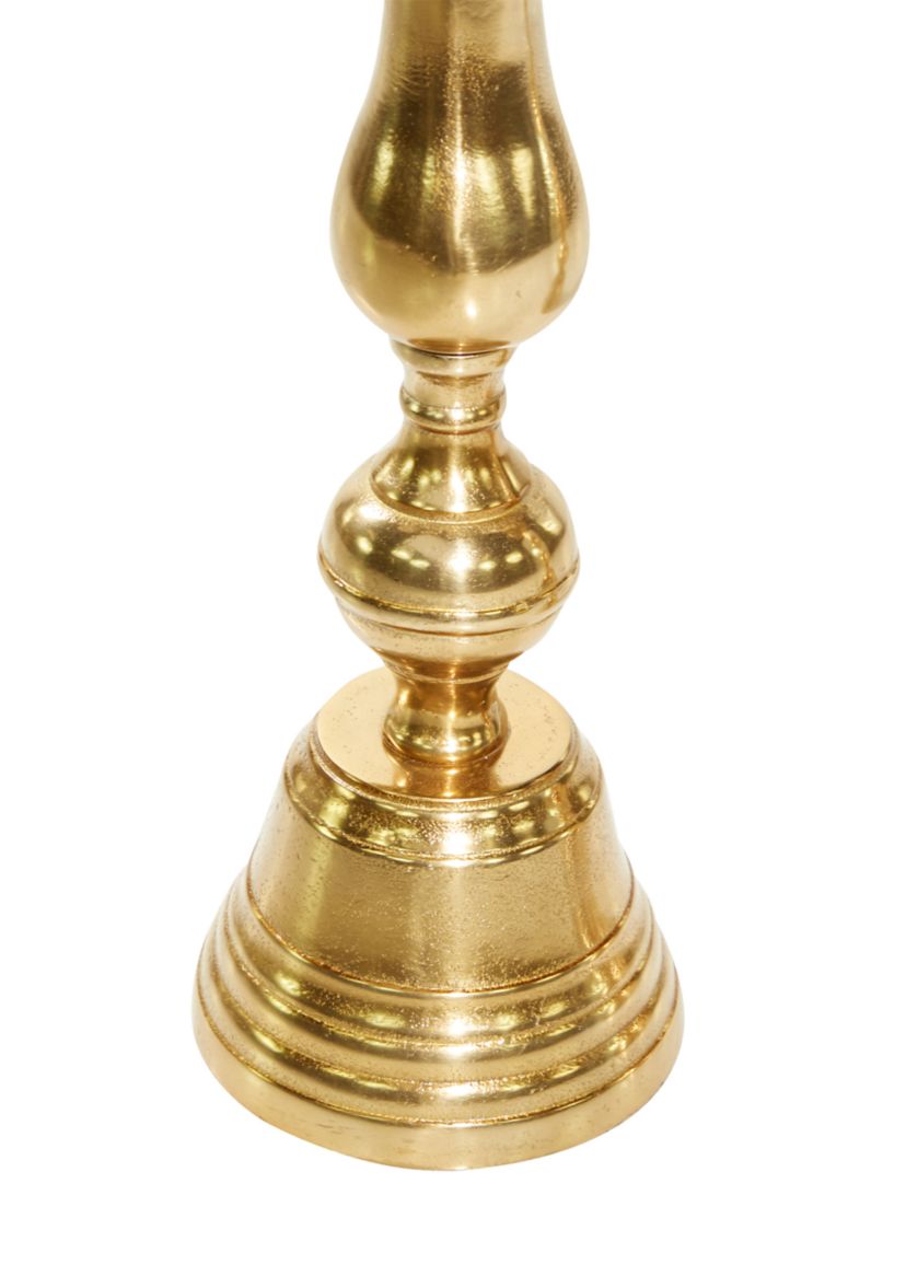 Traditional Aluminum Metal Hurricane Lamp - Set of 2