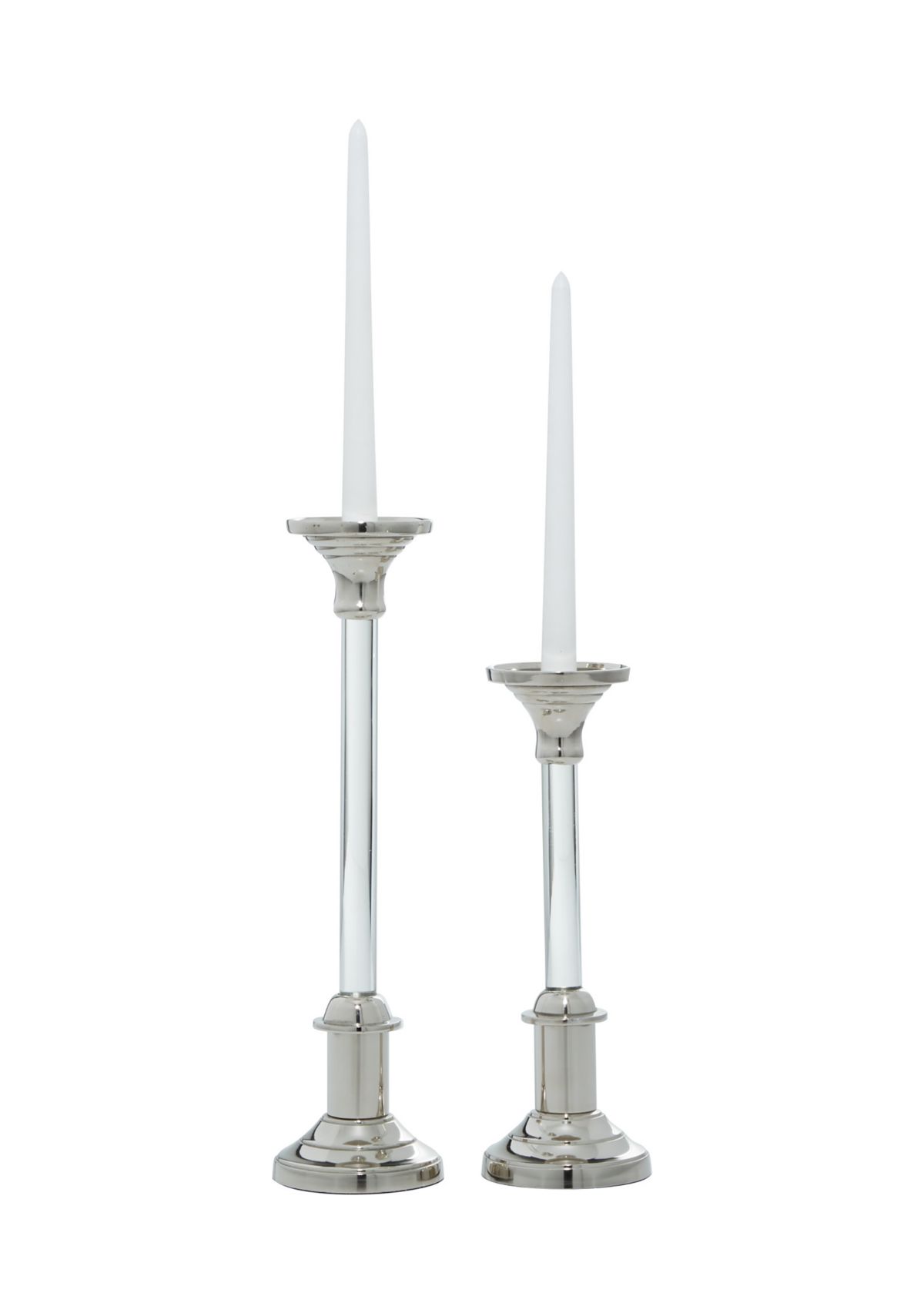 Glam Aluminum Metal Candle Holder - Set of 2